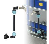 Jotekonoby Rainwater Tank Gooseneck Adapter, 3/4" Brass Tap, Garden Hose Connection, IBC Adapter, For Rainwater Tank IBC Container Rain Butt