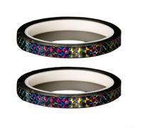 Jotekonoby Reflective Lure Stickers 50m for Fishing Bait - Waterproof UV Resistant Wear-Resistant Double-Sided Tape, Silver Green Gold - 2 Pack(A)