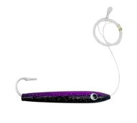Jotekonoby Rigged Cedar Tuna Lure Cast Wood Trolling Pencil Bait Drag Stickbaits (purple)