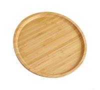 Jotekonoby Round Bamboo Wooden Serving Tray with Food Stand for Kitchen Dining, Fruit Pizza Bread Platter in 20cm 25cm 30cm Sizes for Home Bar and P(25x25x1.5cm)