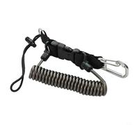 Jotekonoby Scuba Diving Lanyard with Quick Release Buckle, SS316 Spring Core for Underwater Photography, 1.For 3m Stretchable Reef Hook Anti-Lost Line for Diving(Black)