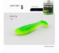 Jotekonoby Smell Soft Lure 20pcs Set for Seabass, Luya Artificial Bait with T-Tail Design, Floating Soft Plastic Bait with Built-in Sequins, Realistic Fish(Green back)