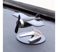 Jotekonoby Solar Airplane Car Air Freshener Diffuser with Automatic Rotation, Solar Powered Scent Dispenser for Car Interior, Desktop Ornament in Red, Blac(BLACK)
