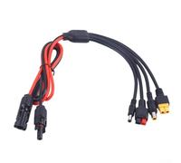 Jotekonoby Solar Panel Connector Adapters 4-in-1 Charging Cable Kit Compatible with XT60 DC5521 DC7909 Power Stations 12AWG Wire 7A Current for Solar Panels up to 280W