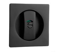 Jotekonoby Square Indicator Sliding Door Lock with Invisible Hook Closure for Bathroom Doors in Zinc Alloy, 35-50mm Door Thickness, Matte Black or Brushed(Black)