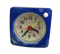 Jotekonoby Square Plastic Mini Alarm Clock with Quartz Movement and Built-in Light, Silent Portable Travel Clock for Desk and Bedside Use in Multiple Colors(blue)
