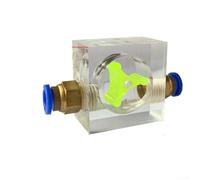 Jotekonoby Square Two-Way Water Flow Indicator with Acrylic Flow Meter for Real- Monitoring of Engraving Spindle Motor Cooling System and for CNC Equipment(10mm)