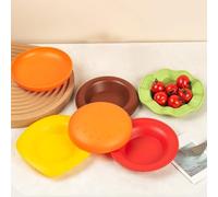 Jotekonoby Stackable Hamburger-shaped 6-piece Tableware Set for Mini Dinner Plates Snack Tray Dessert Serving - Reusable Pp Material Dishwasher Safe Party Picnic Operation