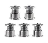 Jotekonoby Stainless Steel Chainring Screws for Cranksets - Single/Double/Triple Chainring Bolts, 5 Pack, Silver(A)