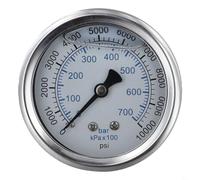 Jotekonoby Stainless Steel Pressure Gauge with Dual Dial Indicator and Glycerin Fill for Pressure Washers, 0-6000 PSI Range with M14 Connector(0-3500PSI)