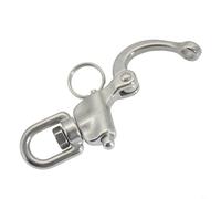 Jotekonoby Stainless Steel Quick Release Buckle, 316 Marine Grade Swivel Eye Snap Shackle for Boating Diving Equipment, Rotating Snap Hook with Spring Pin(A)