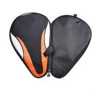 Jotekonoby Table Tennis Paddle Case Waterproof Dustproof Racket Cover Bag with Foam Lining and Carry Handle for Protection Portable Ping Pong Bat Holder Oxford(Orange)