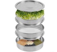 Jotekonoby Three-level Seed-Sprouter Tray With Lid, Multi-Layer Stackable Microgreens Growing Container For Growing Beans, Sprouts, Microgreens(A)