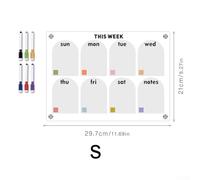 Jotekonoby Transparent Acrylic Weekly Planner Board with Magnetic Back for Refrigerator Office Use Message Memo Notepad for Family Scheduling and Daily(A)