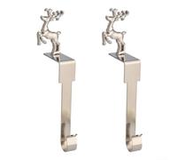 Jotekonoby Unique Christmas Stocking Hooks For Mantel Shelf With Bow Accents, Easy To Use No Tools Needed Hangers For Holiday Gifts And Seasonal Decorations Display(Deer)