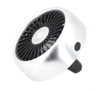 Jotekonoby USB Car Fan for Auto Air Outlet, Portable Cooling Fan with 3 Speed Settings, Quiet Operation, Colorful LED Light, ABS Material, Vehicle Dashboard(Silver Air outlet)