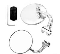 Jotekonoby Vintage Car Side Mirror Stainless Steel Retro Round Rearview Mirror for Classic Vehicles General Fit