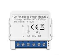 Jotekonoby ZigBee 3.0 Single Fire Light Switch Module, 1/2/3 Way On/Off Circuit Breaker, ABS Flame-Retardant, Voice Control, Dual Control, Timing, State Memory,(1 gang)