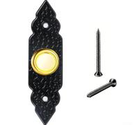 Jotekonoby Zinc Alloy Wired Doorbell Push Button with LED Light Illuminated Weatherproof Front Door Bell Switch for Home Garage Outdoor DC12-24V Black