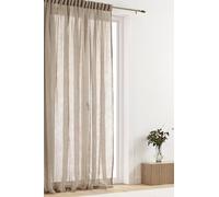 Jotex Ellen Multifunctional Curtain - Linen Curtain Extra Wide 100% Linen (Pack of 1) - Khaki Grey, 220 cm