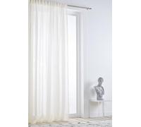 JOTEX Ellen Multifunctional Curtain - Linen Curtain Extra Wide 100% Linen (Pack of 1) - Natural White, 300 cm