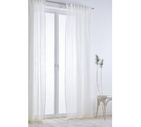 JOTEX Ellen Multifunctional Curtain, Semi-Transparent Linen Curtains for the Living Room (Set of 2), White, 300 cm