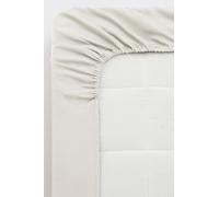 Jotex Zack Satin Fitted Sheet Exclusive Satin from Organic Cotton GOTS Certified Fitted Sheet with Elastic Band - Beige, 90 x 200 cm