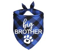 JOTFA Big Brother Dog Bandana, Multi Sizes Pregnancy Announcement Big Brother Dog Bandanas for Small Medium Large Dogs Pets (Blue, Large)