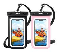 JOTO 2 Pack Waterproof Phone Pouch Case Up to 7", IPX8 Underwater Phone Case Protector Cellphone Dry Bag for iPhone 17/Air 16 15 14 13 12 Pro Max Xs Max XR X 8 7 6S Plus SE/Galaxy S24 S23 -Black/Pink