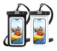 JOTO 2 Pack Waterproof Phone Pouch Case Up to 7", IPX8 Underwater Phone Case Protector Cellphone Dry Bag for iPhone 17/Air 16 15 14 13 12 Pro Max Xs Max XR X 8 7 6S Plus SE/Galaxy S24 S23 -Blackclear