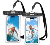 JOTO 2 Pack Waterproof Phone Pouch Up to 7", IPX8 Underwater iPhone Case Cellphone Dry Bag for iPhone 17/Air 16 15 14 13 12 Pro Max Xs Max XR X 8 7 6S Plus SE/Galaxy S24 S23 S22 S21 -ClearBlack