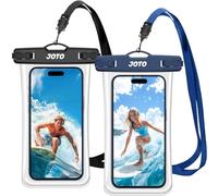 JOTO 2 Pack Waterproof Phone Pouch Up to 7", IPX8 Underwater iPhone Case Protector Cellphone Dry Bag for iPhone 16 15 14 13 12 Pro Max Xs Max XR X 8 7 6S Plus SE/Galaxy S24 S23 S22 S21 -Blacknavy