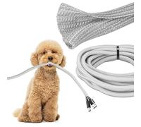 JOTO 26ft - 1/2 inch Cord Protector Wire Loom Tubing Cable Sleeve, Braided Cable Sleeve Split Sleeving Cord Management System for TV Computer Home Theater Office, Protect Pet From Chewing Cords -Grey
