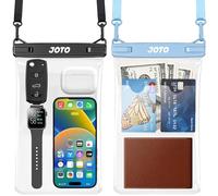 JOTO Large Waterproof Phone Pouch, IPX8 Big Dry Bag Underwater Phone with Lanyard for iPhone 17 Air 16 15 14 13 Pro Max, Galaxy S24 Ultra S23 S22, Waterproof Wallet for Beach- 2 Pack, BlackBlue