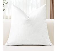JOTOM Chenille Cushion Covers 60x60 cm Soft White Decorative Throw Pillow Covers 24x24 Inch Square Cushion Case Solid Pillowcases for Couch Sofa Living Room Bed Home Decor (White)