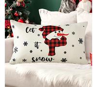 JOTOM Christmas Cushion Covers 30x50 cm Christmas Pillow Covers Winter Merry Christmas Decorative Lumbar Throw Pillow Covers Xmas Tree Pillowcases for Home Sofa Bed Couch Holiday Decor