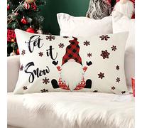 JOTOM Christmas Cushion Covers 30x50 cm Christmas Pillow Covers Winter Merry Christmas Decorative Lumbar Throw Pillow Covers Xmas Tree Pillowcases for Home Sofa Bed Couch Holiday Decor
