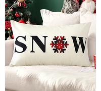 JOTOM Christmas Cushion Covers 30x50 cm Christmas Pillow Covers Winter Merry Christmas Decorative Lumbar Throw Pillow Covers Xmas Tree Pillowcases for Home Sofa Bed Couch Holiday Decor