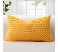 JOTOM Corduroy Soft Cushion Covers 40x60 cm Decorative Throw Pillow Covers with 3D Bubble Texture Cushion Case for Couch Sofa Bedroom Soft Pillowcase for Home Decor (Yellow)