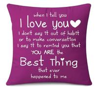JOTOM Cushion Cover 45x45 cm I Love You You're The Best Things That Ever Happened to Me Throw Pillow Cover for Girlfriend Husband Wife Romantic Valentines Day Home Decor (Purple)