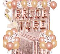 JOTOM Rose Gold Balloons Party Decorations Supplies Set Include Bride to be Balloons and Sash,Confetti Balloons and Foil Curtain,Sequin Table Runner for Party Birthday Wedding (Bride to be)