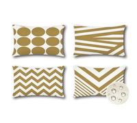 JOTOM Set of 4 Waterproof Outdoor Cushion Covers 40x60 cm Decorative Throw Pillow Covers 16x24 Inch Modern Geometric Decor Cushion Cases for Patio Garden Porch Bench Sofa Indoor Bed (Khaki)
