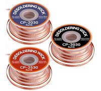 JoTownCand 3 Pcs Premium Desoldering Wick Set, 10FT No Clean Low Residue Solder Wick Braid (0.08, 0.1, 0.12IN) - Effortlessly Remove Solder and Disassemble Electronics