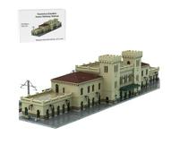 JOTPOR Italian Train Station Building Block Model, 16938PCS | Elegant arched colonnades and classic Mediterranean architecture