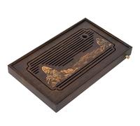 Jotsport 15 Inch Bamboo Kung Fu Tea Tray with Water Storage Drainage for Gongfu Tea Set Chinese Tea Ceremony Serving Table Set