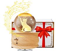 JOUALY 3D Crystal Ball Music Box, LED Floodlight Luxury Wooden Bedside Lamp, Best Gift for Children,Parents, Grandparents,Christmas/Mother's Day/Valentine's Day,Home Decor