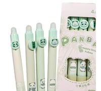 Joucien 4 Pieces/Box -0.5mm Cartoon Cute Press Erasable Neutral Pen Creative Sponge Soft Grip Erasable Neutral Pen-Sweet Panda Erasable Pen (4-Pack)
