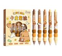 Joucien 5Pcs/Box - 0.5mm Quick-Drying Press Neutral Pen, Sponge Sheath Hot Erasable Neutral Pen - Guinea Pig (Blue) - 0.5mm