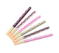 Joucien 6pc-0.38mm Chocolate Chip Cookie Plastic Neutral Pen Full Barrel Black Neutral Pen-Black