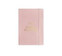 Joucien A5-Simple Student Personality Weekly Planner, English Business Notebook with Flannel Cover - Pink